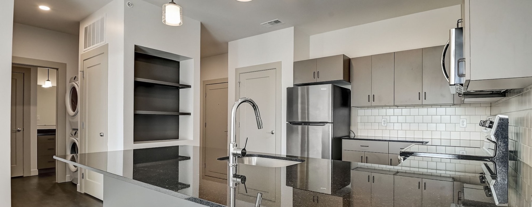 Well-lit kitchen with ample counter space